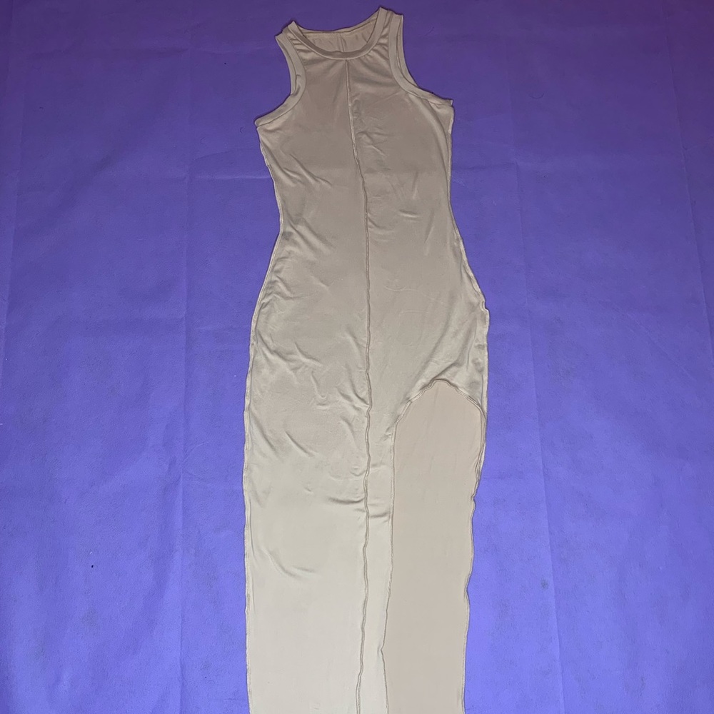 Cream tight fit maxi  dress